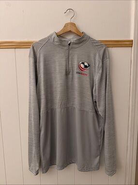 USA Rugby Gray Quarter-Zip Pullover